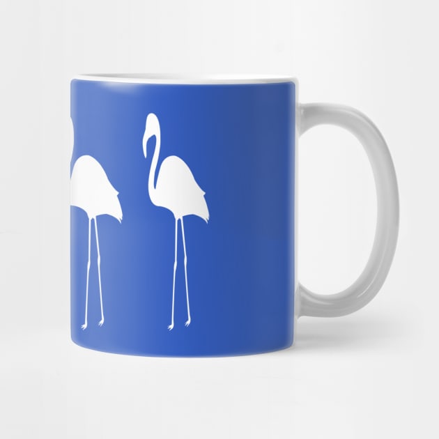 Flamingos in White Silhouette With Customizable Background Color by ALBOYZ